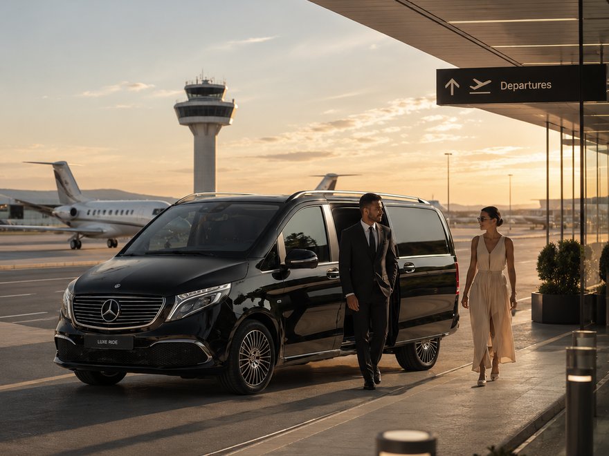 Luxury Mercedes minivan airport transfer in Athens